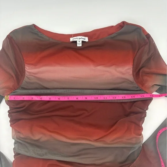 Pretty Garbage Mini Ruched Red Black Dress - Picture 8 of 8